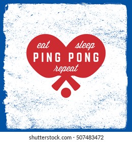 ping pong emblem. table tennis logotype template on grunge background. vector illustration