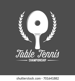 ping pong emblems, labels, badges and designed elements