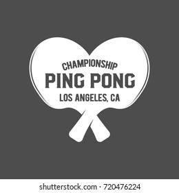 ping pong emblems, labels, badges and designed elements