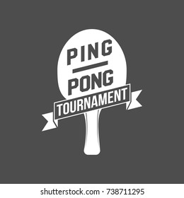 ping pong emblems, labels, badges and designed elements