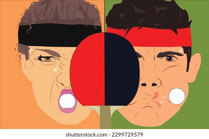 Ping Pong Female and Male Competitors