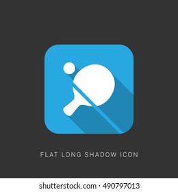 Ping Pong Flat blue long shadow Icon / Logo Design