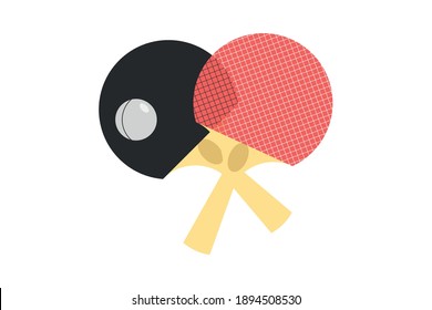 ping pong flat icon on white background, vector symbol