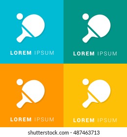 Ping Pong Four Color Material Designed Icon / Logo