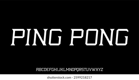 ping pong. futuristic modern geometric font