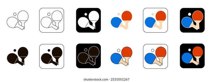 Ping Pong game icons flat design