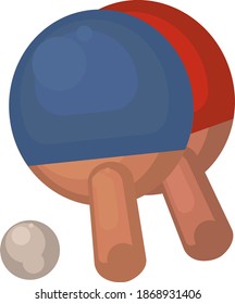 Ping pong game, illustration, vector on white background.