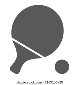 Ping pong glyph icon, game and sport, racket sign, vector graphics, a solid pattern on a white background, eps 10.