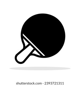 Ping pong glyph icon. Rackets for table tennis. Black silhouette of a table tennis racket. Vector illustration