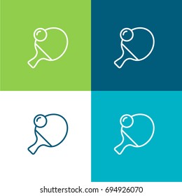 Ping pong green and blue material color minimal icon or logo design
