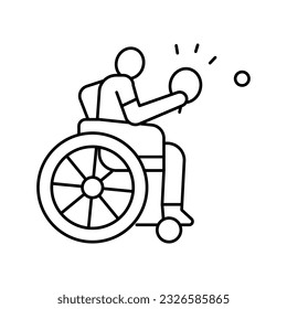 ping pong handicapped athlete line icon vector. ping pong handicapped athlete sign. isolated contour symbol black illustration
