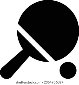 Ping pong icon with a ball . Tennis and paddle with a ball . Vector illustration