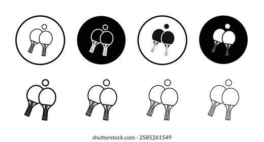 Ping pong icon Black line art vector logo set