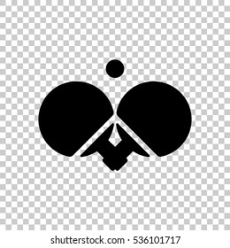 Ping pong icon. Black icon on transparent background.