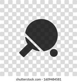 Ping pong icon. Black symbol on transparency grid