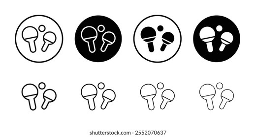 Ping pong icon Black and white outline vector