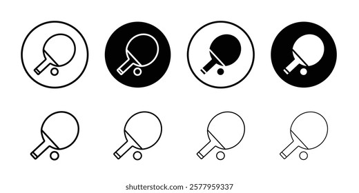 Ping pong icon black and white vector sign