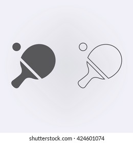 Ping pong icon in circle . Vector illustration