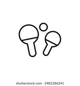 Ping Pong Icon Collection Table Tennis Equipment Illustrations for Sport Events