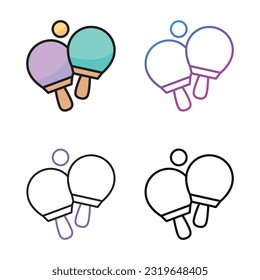 Ping pong icon design in four variation color