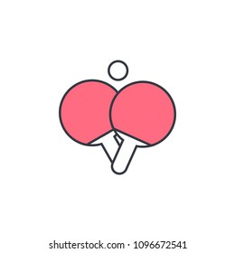 Ping pong icon. Element of web icon with one color for mobile concept and web apps. Thin line Ping pong icon can be used for web and mobile. Premium icon on white background