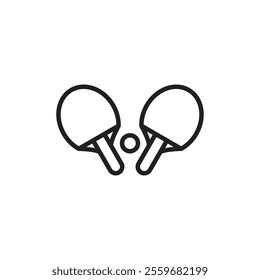 Ping pong icon Flat art in black and white isolated