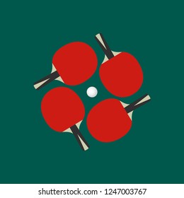 Ping pong icon flat. Illustration isolated vector sign symbol