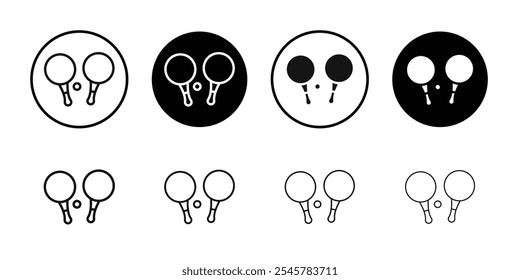 Ping pong icon flat line symbol set.