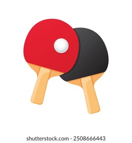 Ping pong icon in flat style. Racket and ball vector illustration on isolated background. Table tennis sign business concept.