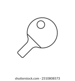 Ping pong ícone em estilo plano. Ilustração de vetor de raquete e bola em plano de fundo isolado. Conceito empresarial do sinal de tênis de mesa.