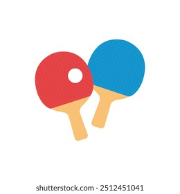 Ping pong icon in flat style. Racket and ball vector illustration on isolated background. Table tennis sign business concept.