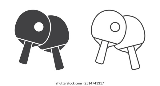 Ping pong icon in flat style. Racket and ball vector illustration on isolated background. Table tennis sign business concept.
