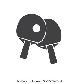 Ping pong icon in flat style. Racket and ball vector illustration on isolated background. Table tennis sign business concept.