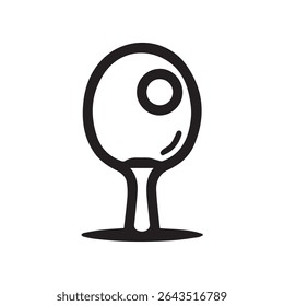 Ping pong icon in flat style. Racket and ball vector illustration on isolated background.