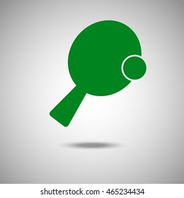 Ping pong icon. Flat style. Grey background. Vector illustration.