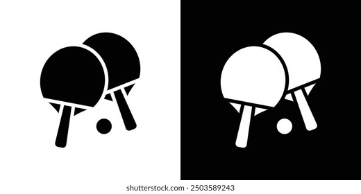 Ping pong icon Flat vector set outline