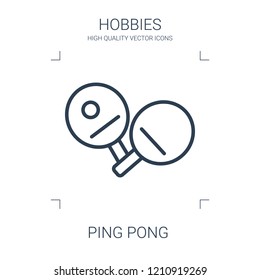 ping pong icon. high quality line ping pong icon on white background. from hobbies collection flat trendy vector ping pong symbol. use for web and mobile