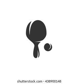 Ping Pong icon isolated on a white background. Logo silhouette design template. Simple symbol concept in flat style. Abstract sign, pictogram for web, mobile and infographics - stock vector