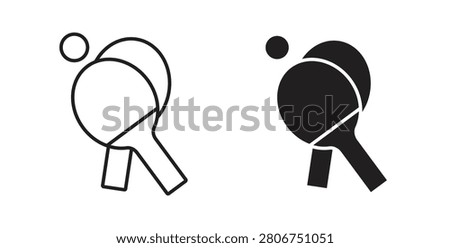 Ping pong icon line and filled style suitable for web and mobile application