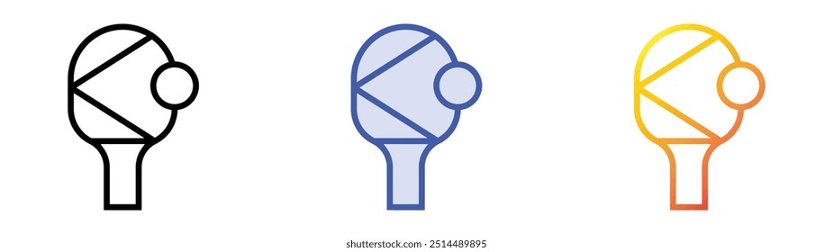 ping pong icon. Linear, Blue Fill and Gradient Style Design Isolated On White Background