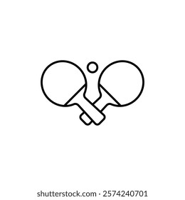 Ping pong icon linear logo isolated