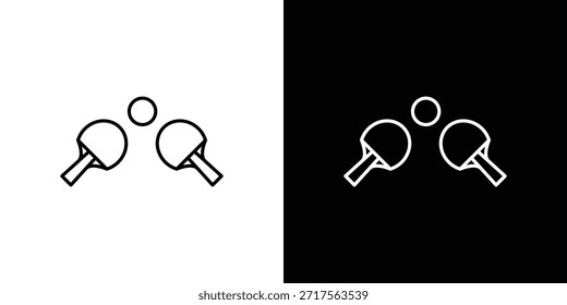 Ping pong icon linear vector icon. Editable stroke lines.
