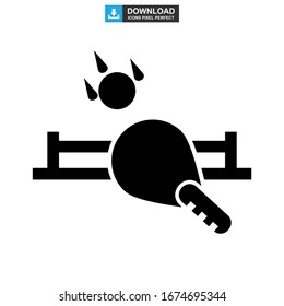 Icono de ping pong o logotipo símbolo de signo aislado ilustración vectorial - iconos vectoriales de estilo negro de alta calidad
