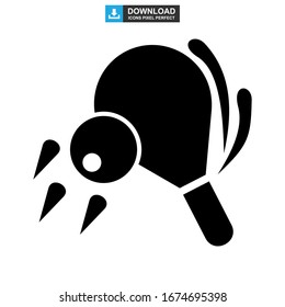 Icono de ping pong o logotipo símbolo de signo aislado ilustración vectorial - iconos vectoriales de estilo negro de alta calidad
