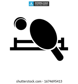 Icono de ping pong o logotipo símbolo de signo aislado ilustración vectorial - iconos vectoriales de estilo negro de alta calidad
