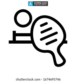 ping pong icon or logo isolated sign symbol vector illustration - high quality black style vector icons
