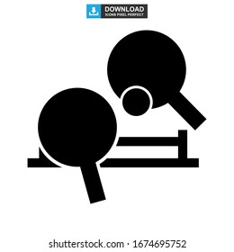 ping pong icon or logo isolated sign symbol vector illustration - high quality black style vector icons
