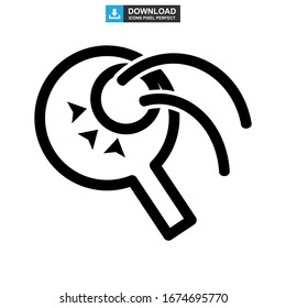 Icono de ping pong o logotipo símbolo de signo aislado ilustración vectorial - iconos vectoriales de estilo negro de alta calidad
