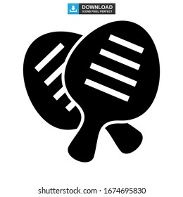 Icono de ping pong o logotipo símbolo de signo aislado ilustración vectorial - iconos vectoriales de estilo negro de alta calidad
