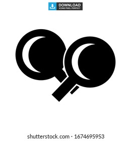 Icono de ping pong o logotipo símbolo de signo aislado ilustración vectorial - iconos vectoriales de estilo negro de alta calidad

